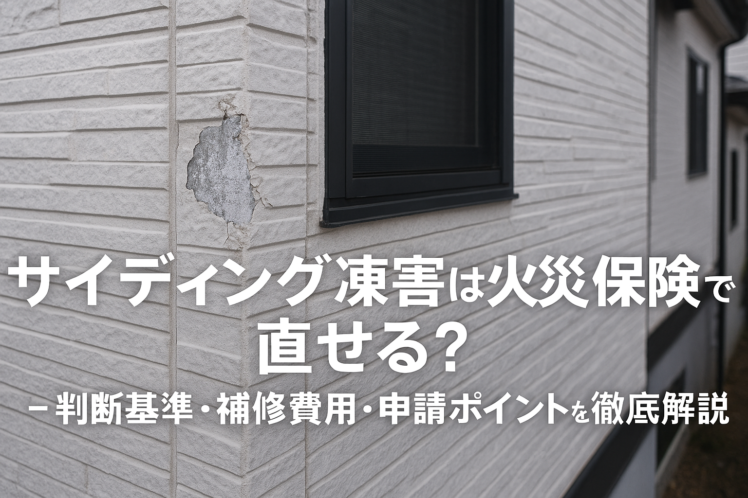 サイディング凍害は火災保険で直せる？判断基準・補修費用・申請ポイントを徹底解説 - スターペイントマガジン